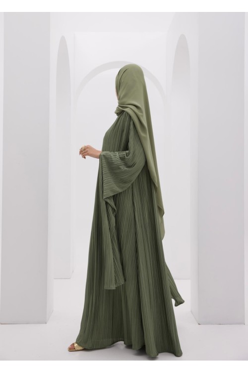 Robe plissée Syna olive