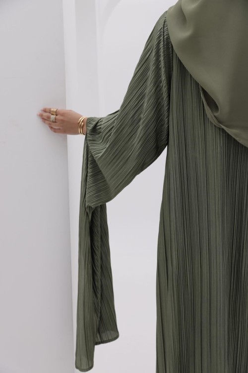 Robe plissée Syna olive