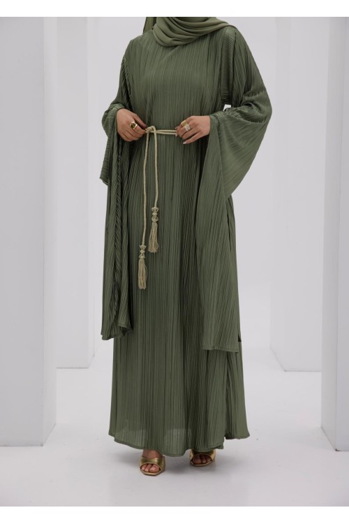 Robe plissée Syna olive