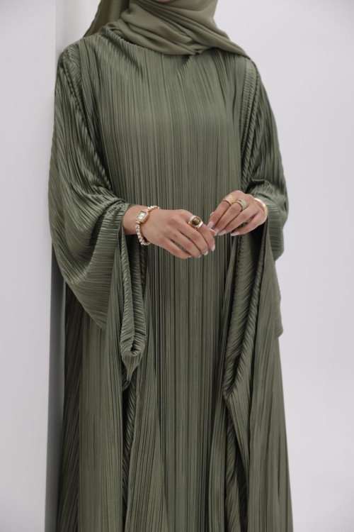 Robe plissée Syna olive