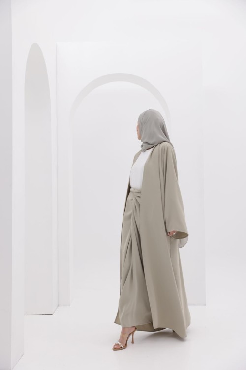 Ensemble Carmela vert amande satiné