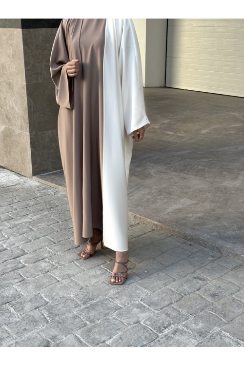 Abaya Lisa taupe & creme
