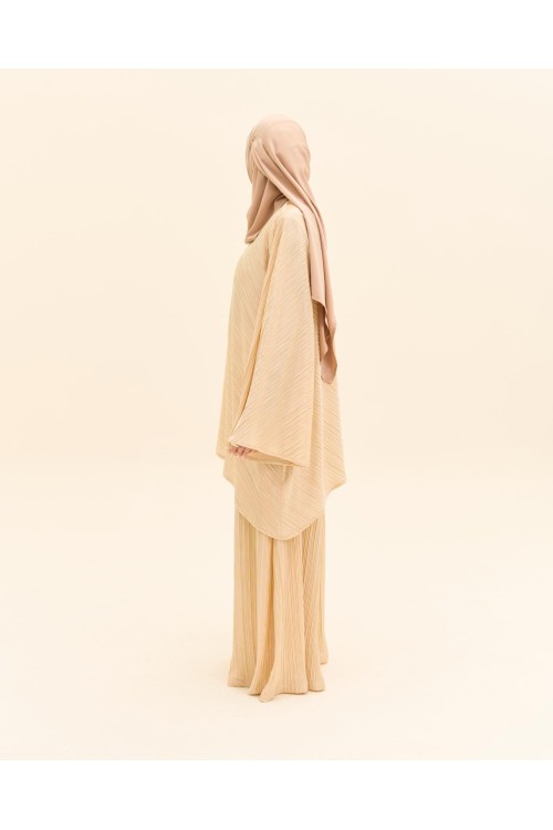 Ensemble plissé Tama beige