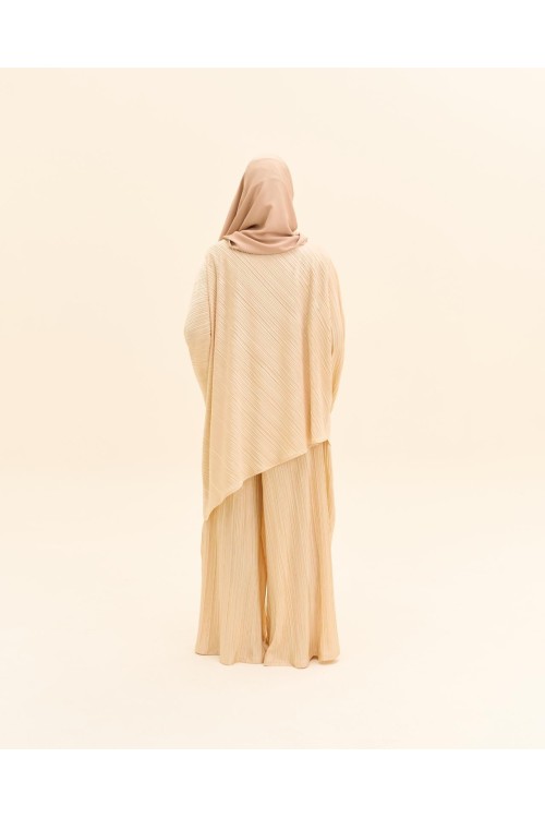 Ensemble plissé Tama beige