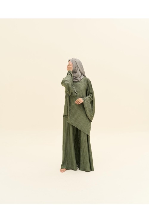 Ensemble plissé Tama beige