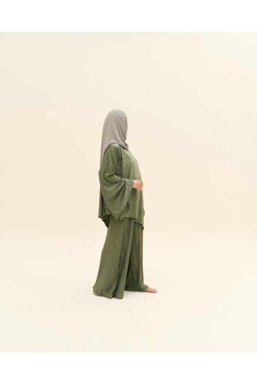 Ensemble plissé Tama beige