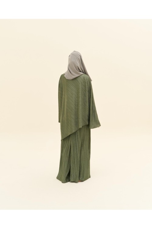 Ensemble plissé Tama beige