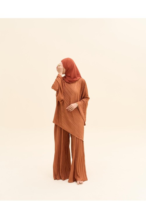 Ensemble plissé Tama beige