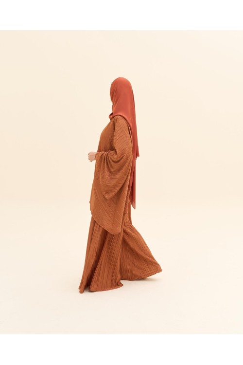Ensemble plissé Tama beige