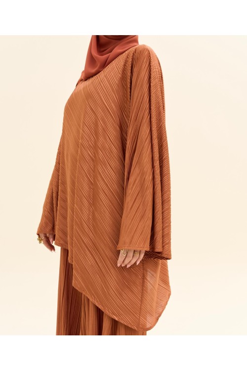 Ensemble plissé Tama beige