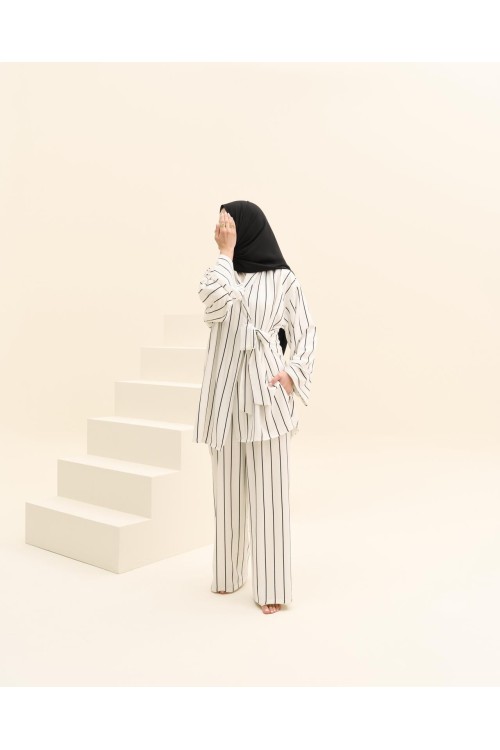 Ensemble Lucia rayé blanc