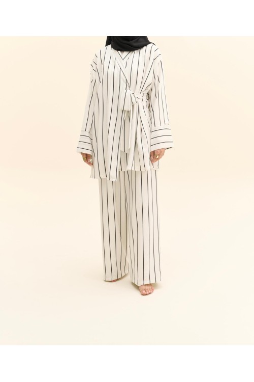 Ensemble Lucia rayé blanc