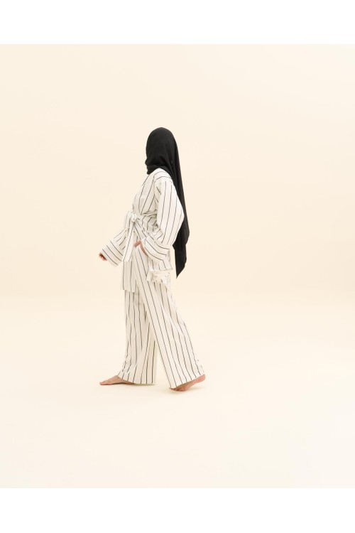 Ensemble Lucia rayé blanc
