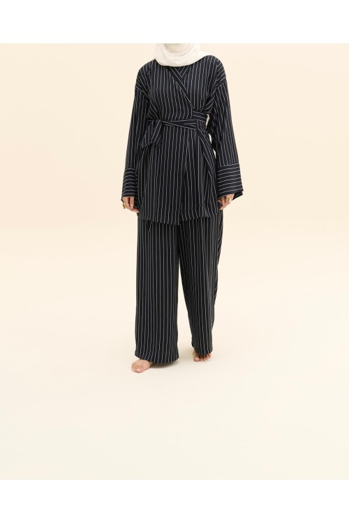 Ensemble Lucia rayé bleu