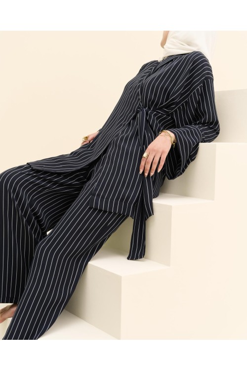 Ensemble Lucia rayé bleu