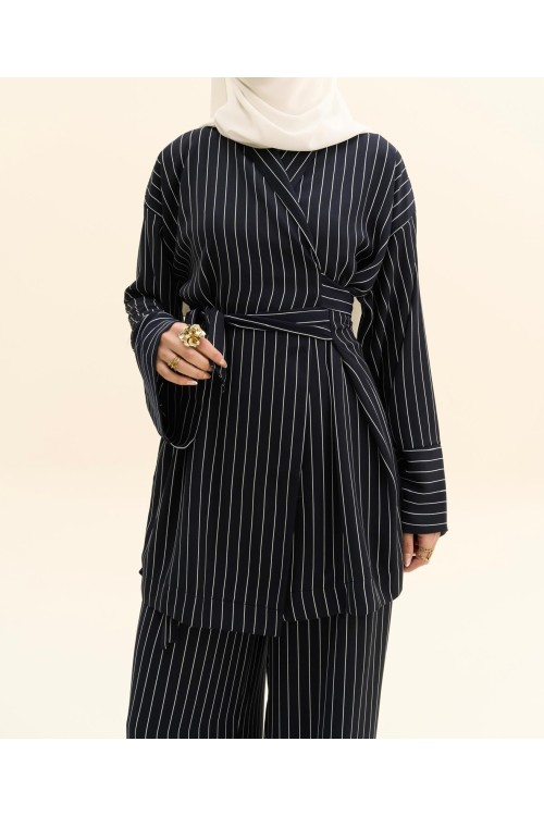 Ensemble Lucia rayé bleu