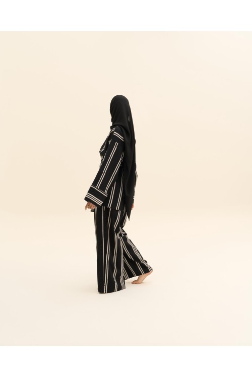 Ensemble Lucia rayé noir