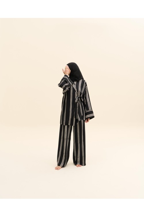 Ensemble Lucia rayé noir