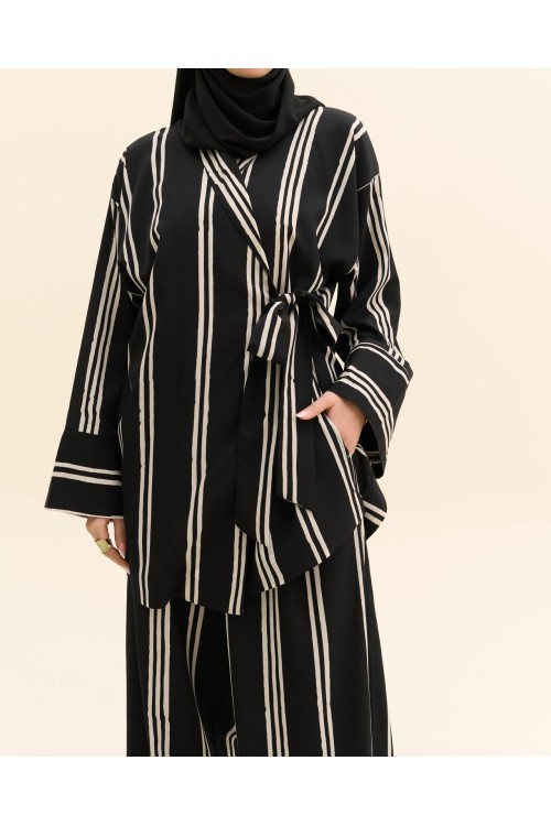 Ensemble Lucia rayé noir