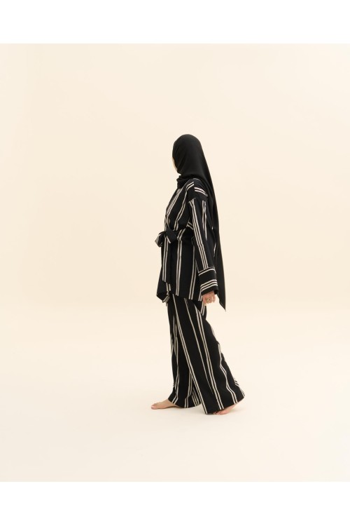 Ensemble Lucia rayé noir