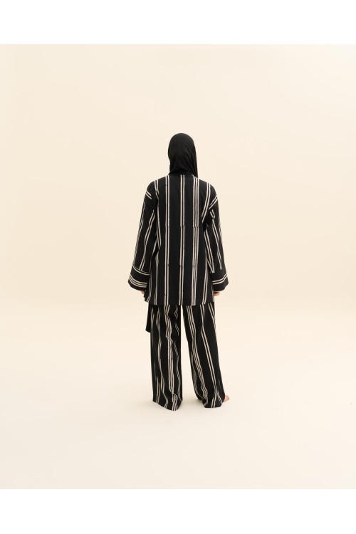 Ensemble Lucia rayé noir