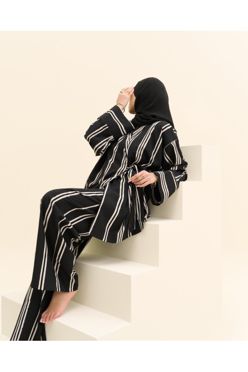 Ensemble Lucia rayé noir