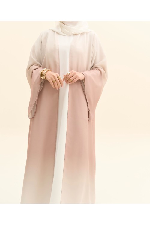 Abaya Liya beige poudré