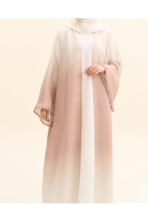 Abaya Liya beige poudré