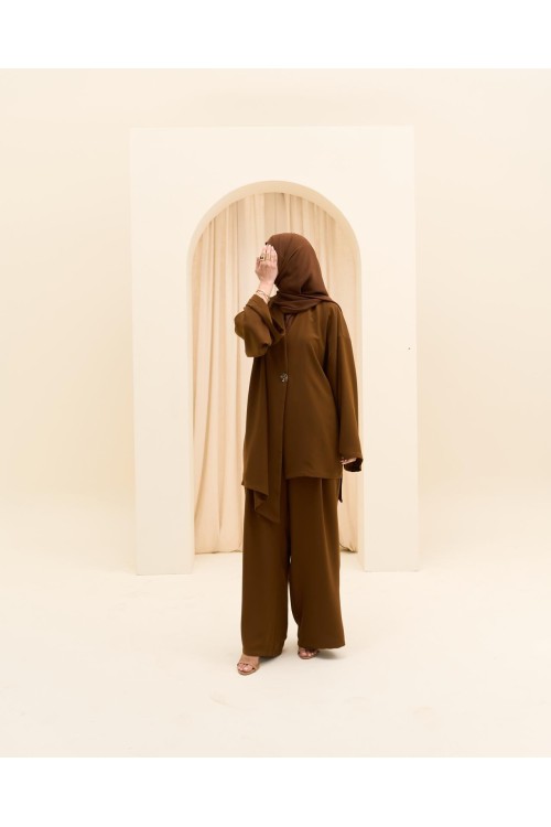 Ensemble asymétrique Deva marron