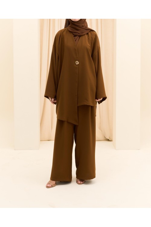 Ensemble asymétrique Deva marron