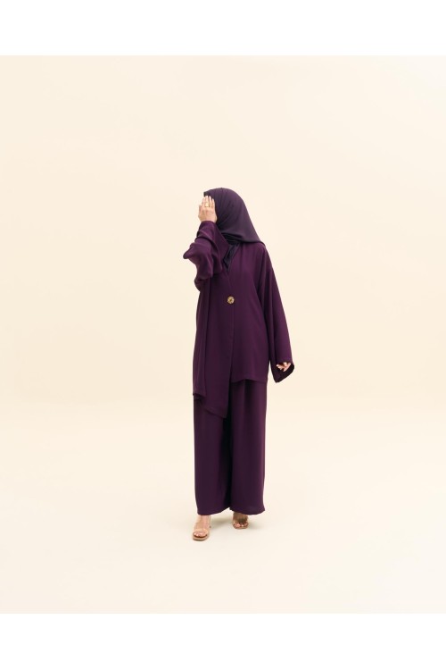 Ensemble asymétrique Deva aubergine