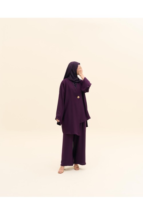 Ensemble asymétrique Deva aubergine