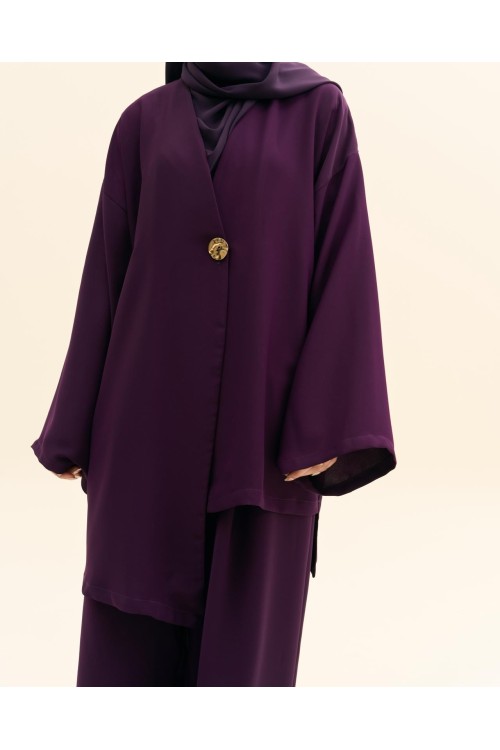 Ensemble asymétrique Deva aubergine