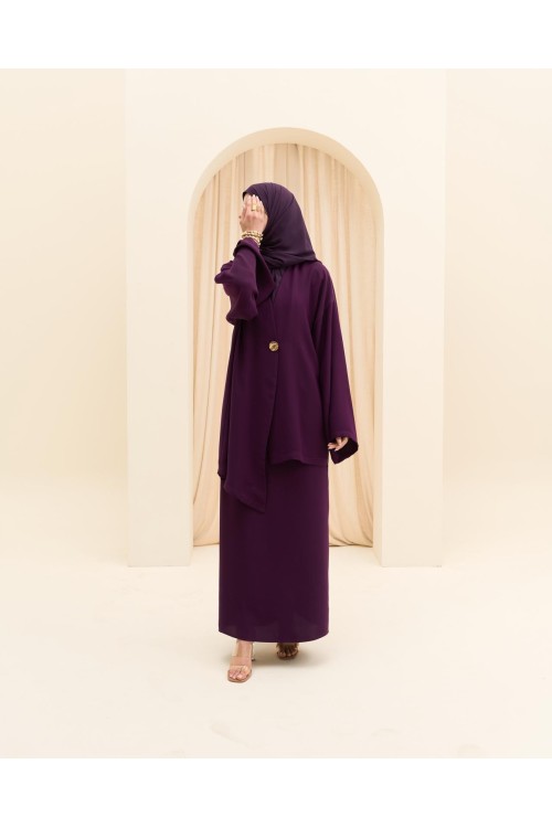 Ensemble asymétrique Deva aubergine