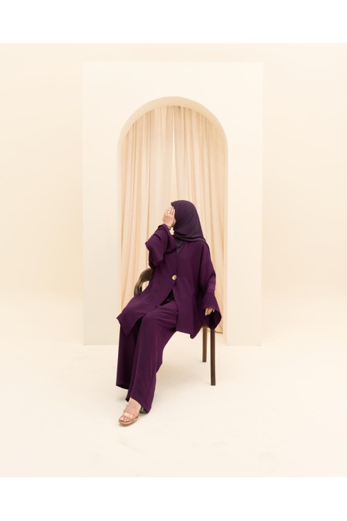 Ensemble asymétrique Deva aubergine