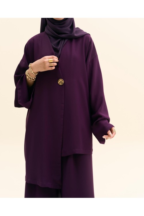 Ensemble asymétrique Deva aubergine