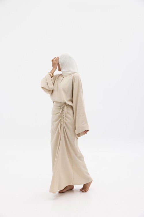 Jupe Dely en lin beige