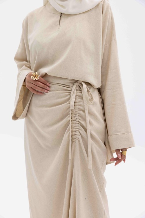 Jupe Dely en lin beige
