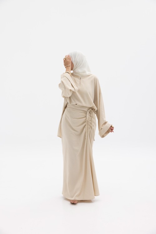 Jupe Dely en lin beige
