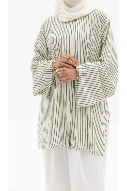 Ensemble Julia rayée olive
