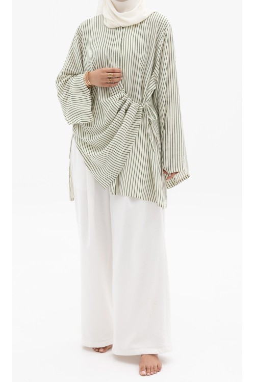 Ensemble Julia rayée olive
