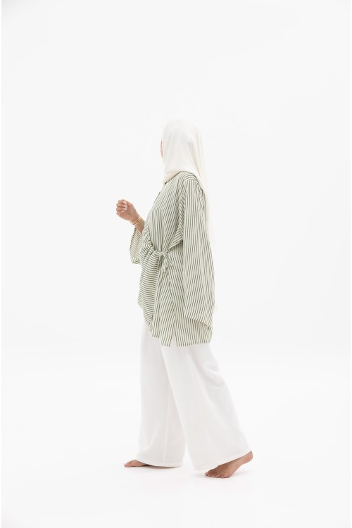 Ensemble Julia rayée olive