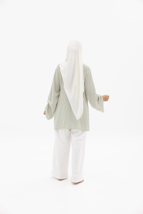 Ensemble Julia rayée olive