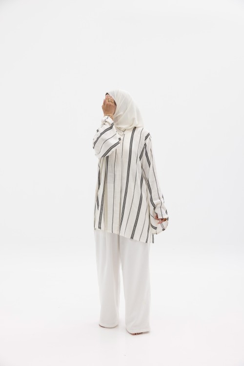 Ensemble Julia rayée noir et blanc