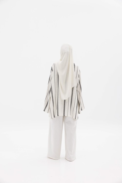 Ensemble Julia rayée noir et blanc