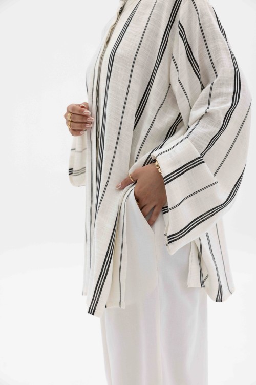 Ensemble Julia rayée noir et blanc