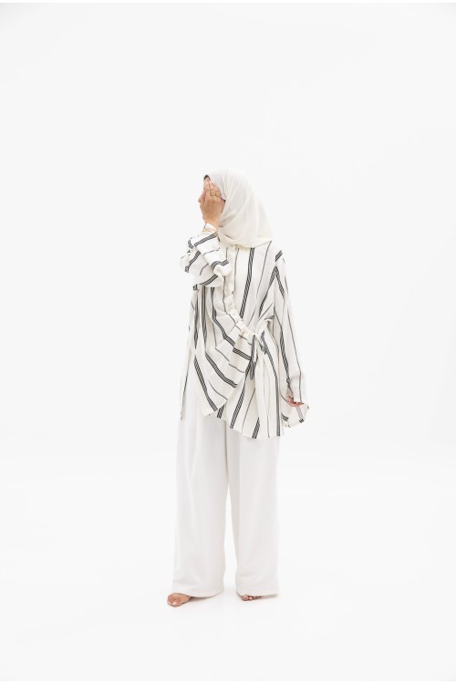 Ensemble Julia rayée noir et blanc