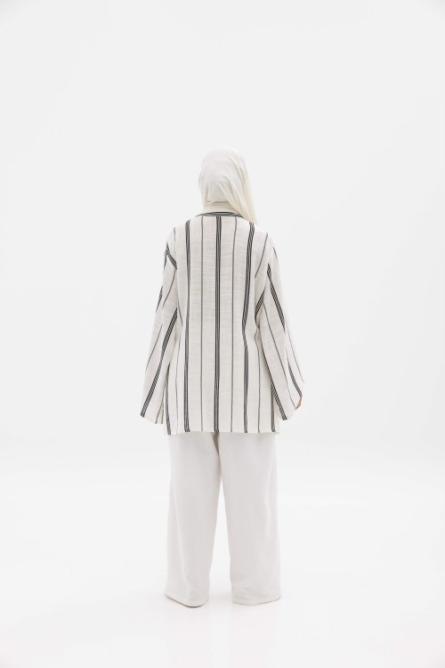 Ensemble Julia rayée noir et blanc