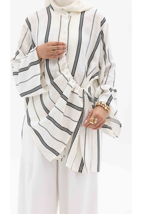 Ensemble Julia rayée noir et blanc
