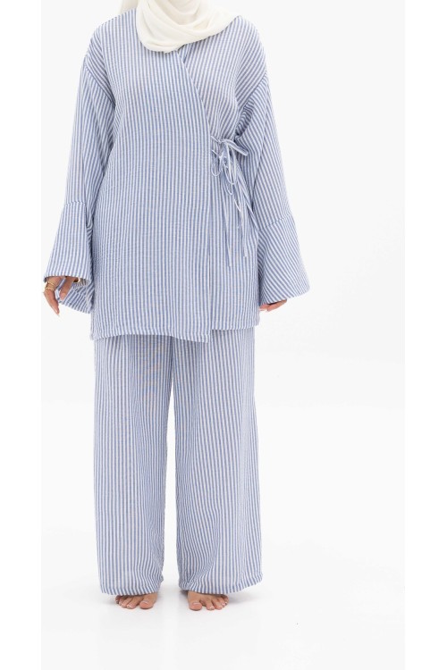 Ensemble Océane rayé blue